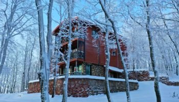 Bungalov ve Kar Manzarası